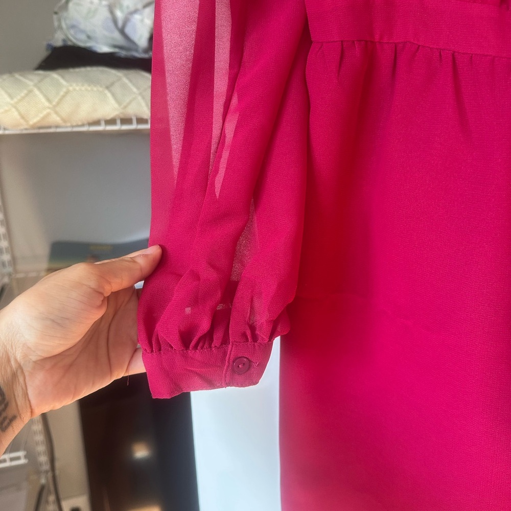 ASOS Pink Ruffle Wrap Dress - Picture 6 of 6